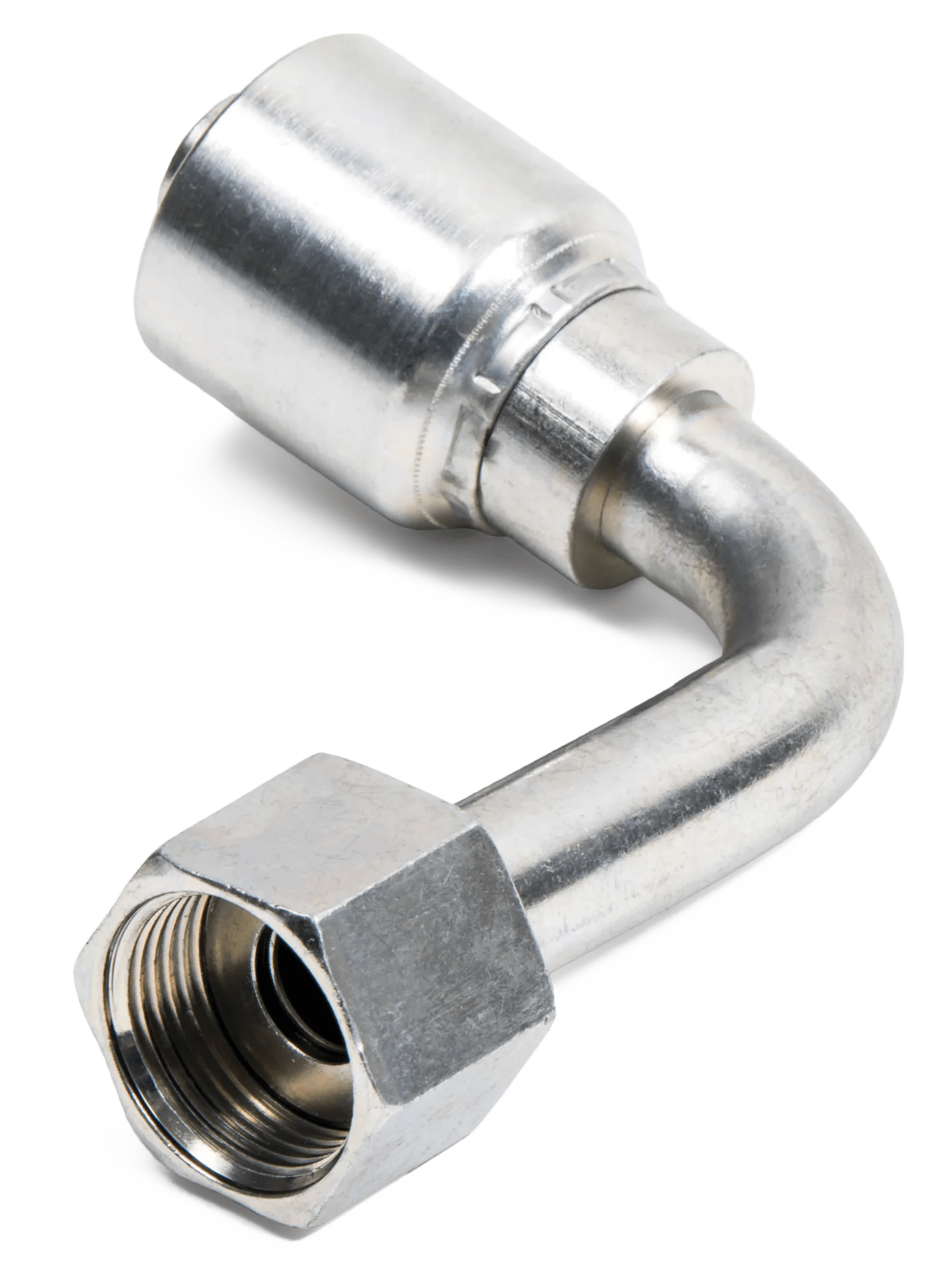 Female O-Ring Face Seal Swivel 90° Long Drop Elbows - Kim-Krimp Z Series