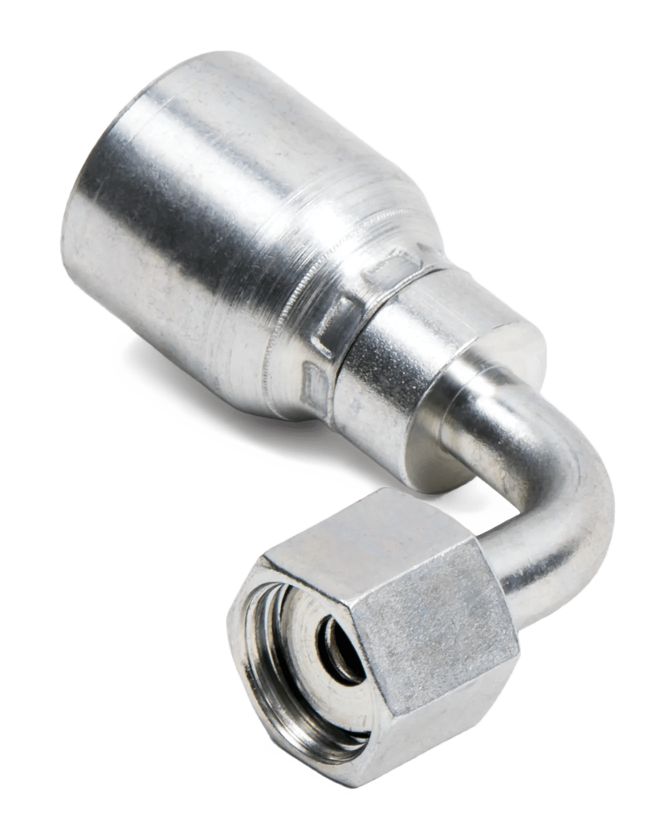 Female O-Ring Face Seal Swivel 90° Medium Drop Elbows - Kim-Krimp Z Series