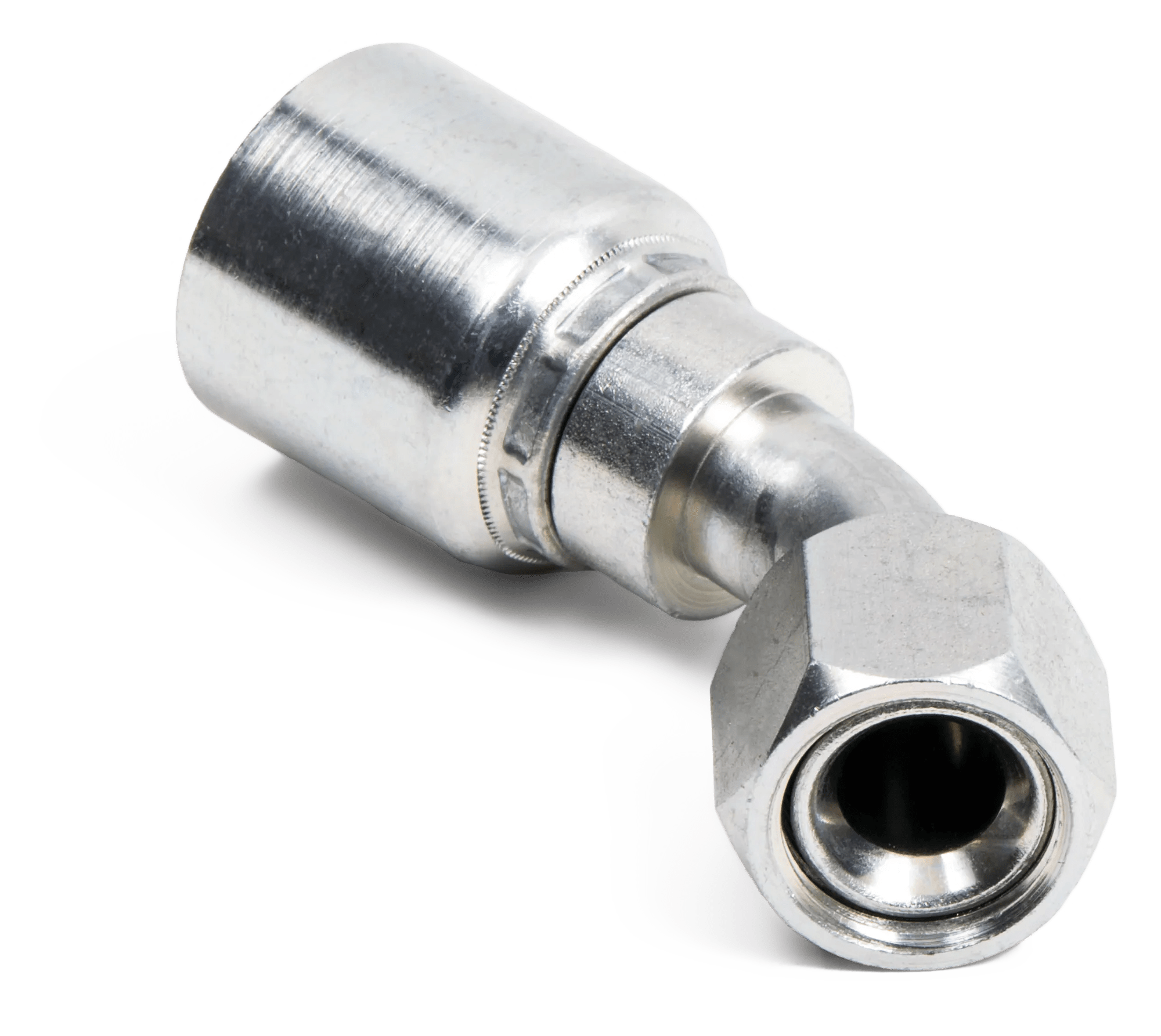 1/4" x 1/4" Female SAE JIC 37° Swivel 45° Elbow - Kim-Krimp Z Series