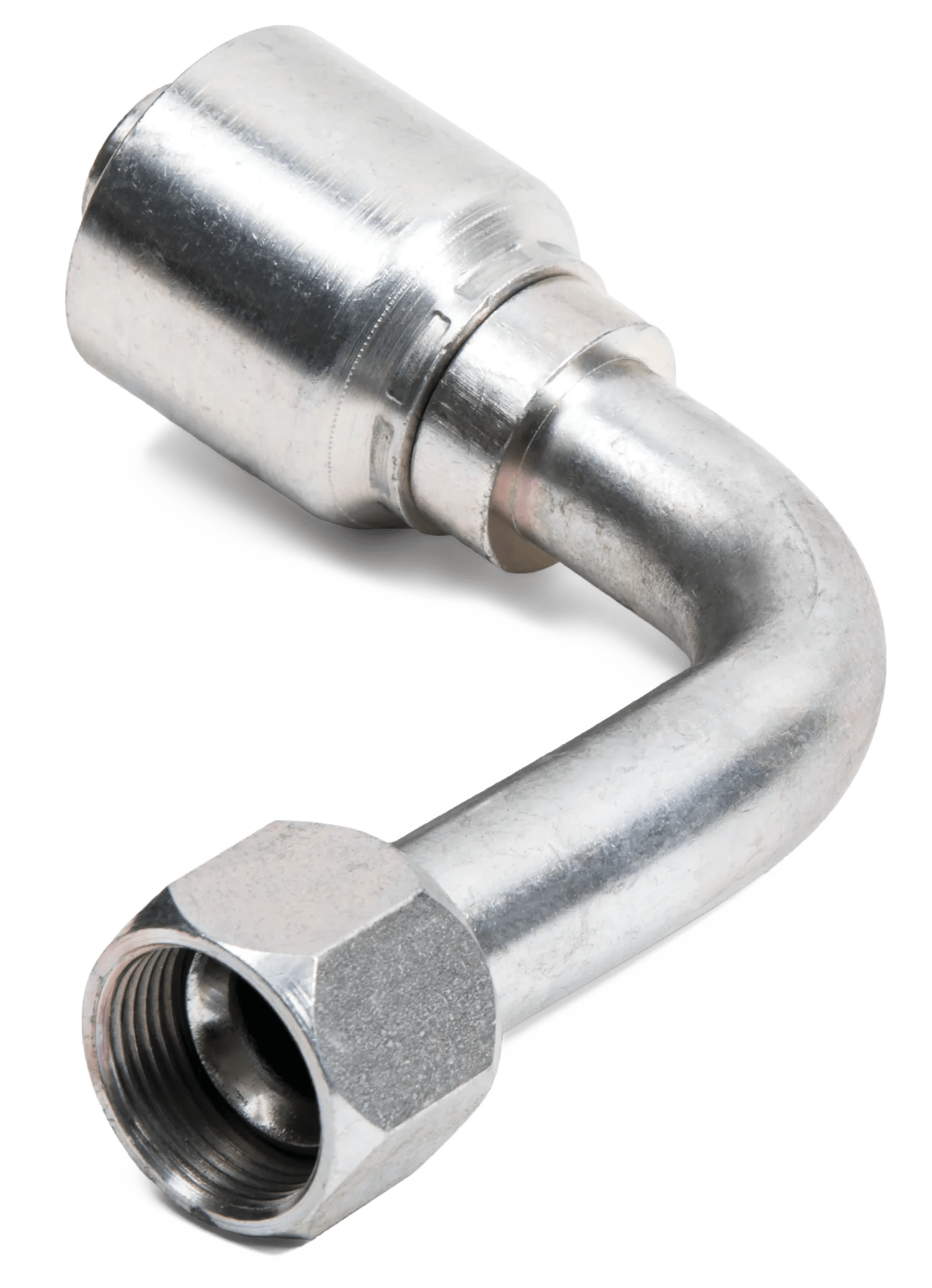 1" x 1" Female SAE JIC 37° Swivel 90° Long Drop Elbow - Kim-Krimp Z Series