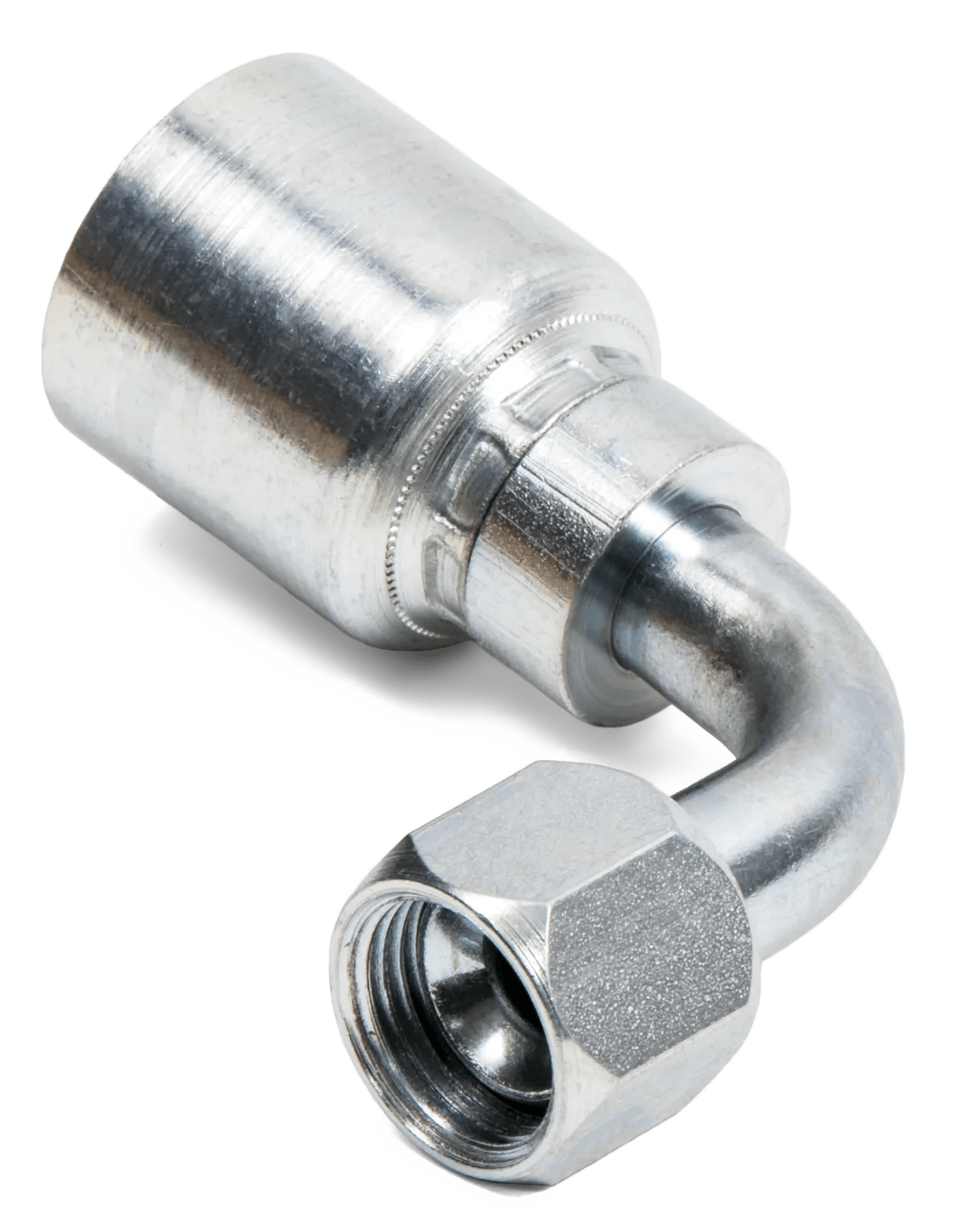 1/4" x 3/8" Female SAE JIC 37° Swivel 90° Medium Drop Elbow - Kim-Krimp Z Series