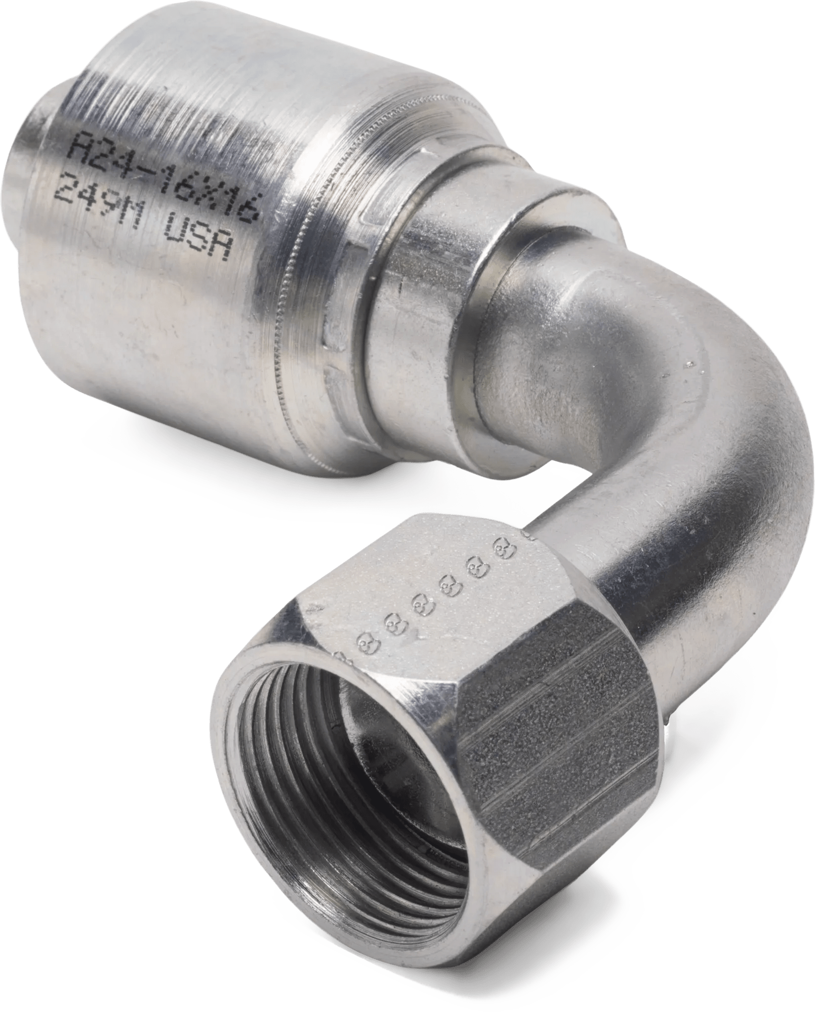 1" x 1" Female SAE JIC 37° Swivel 90° Medium Drop Elbow - Kim-Krimp Z Series