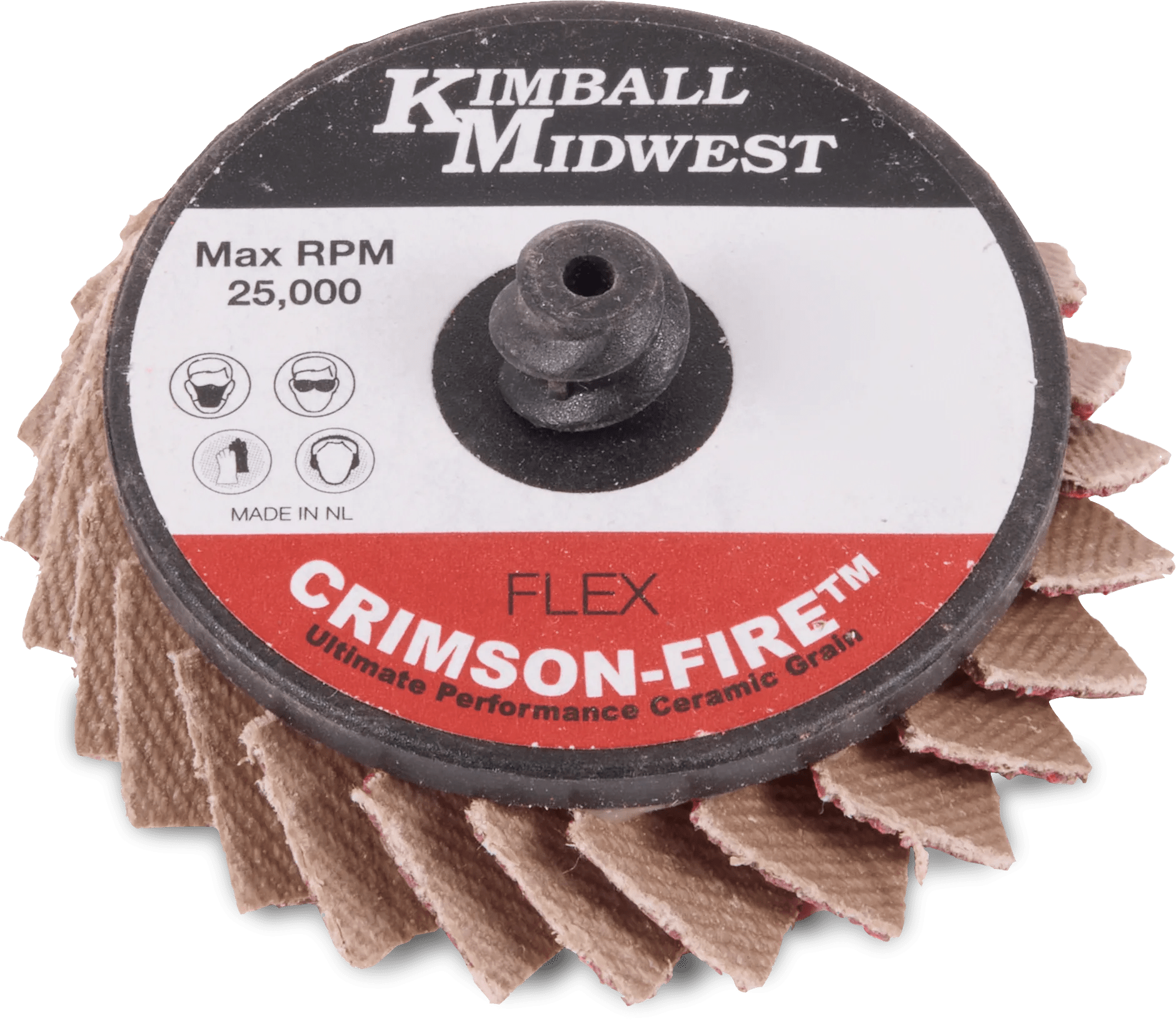 2" 40 Grit Type R Crimson-Fire™ Mini Flex Ceramic Grain Flap Disc - 5 Pack