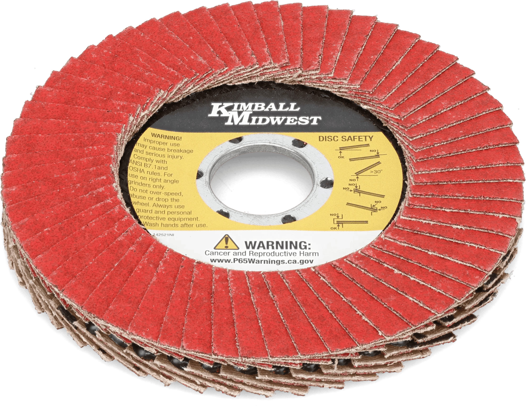 4-1/2" x 7/8" 40/80 Grit Crimson-Fire™ 2 Type 29 Double-Sided Ceramic Flap Disc