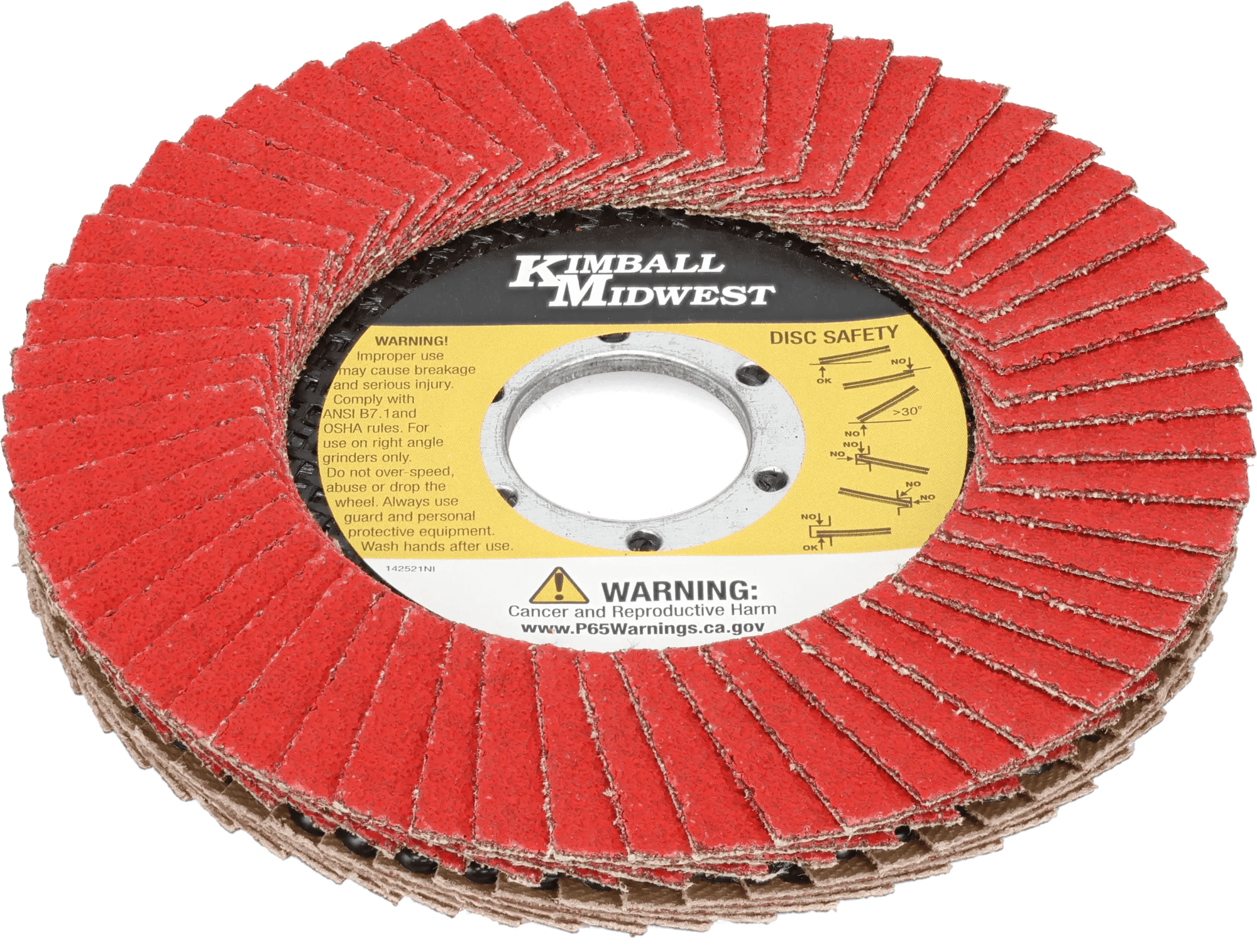 4-1/2" x 7/8" 60/120 Grit Crimson-Fire™ 2 Type 29 2 Double-Sided Ceramic Flap Disc