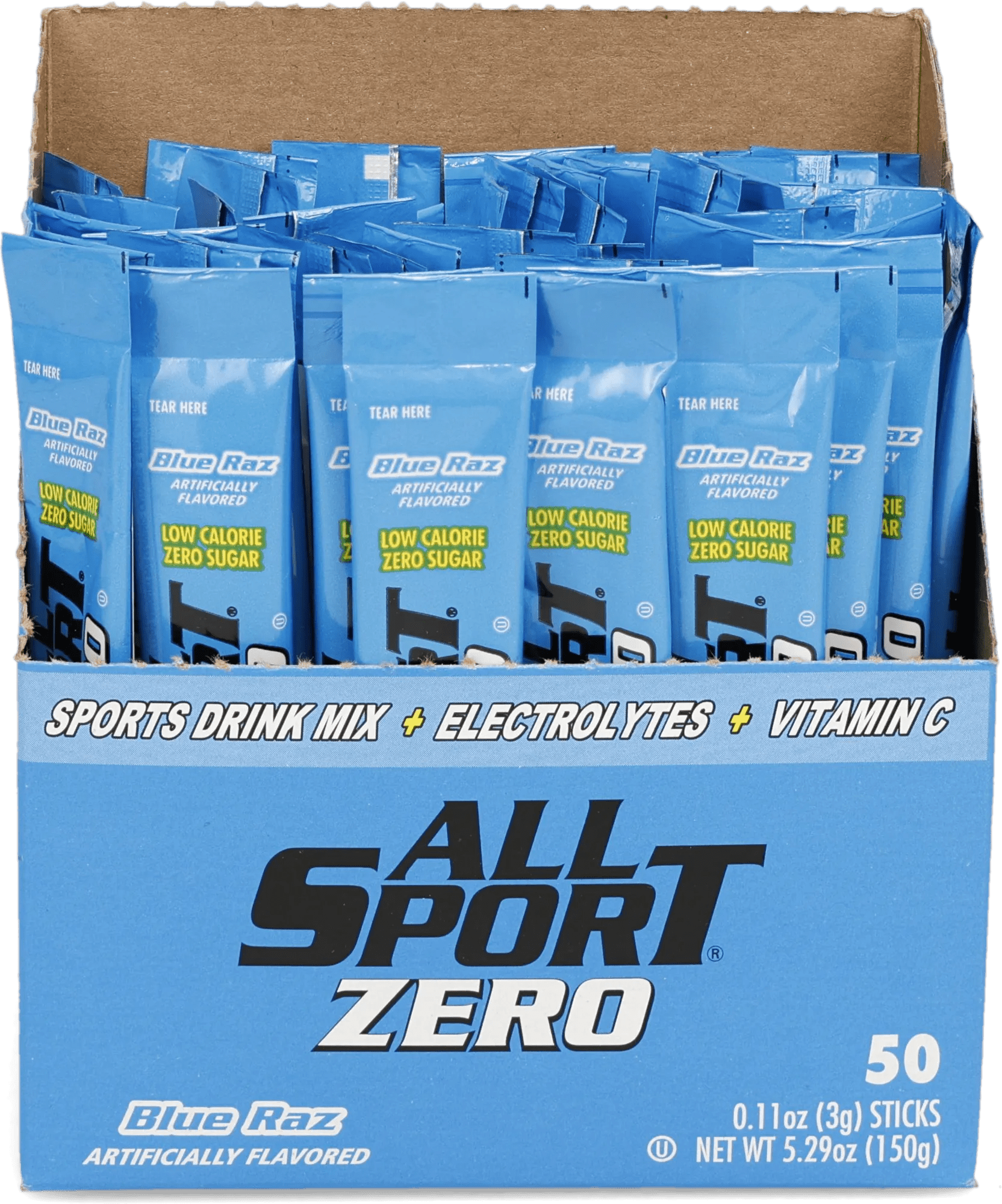 All Sport® 20 oz. Stick Sugar Free Blue Raspberry Powder - 50 Sticks