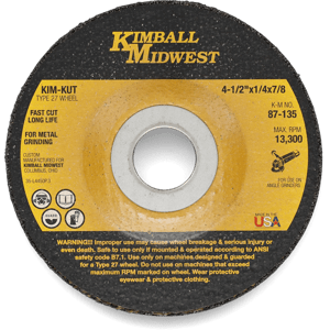4-1/2" x 1/4" x 7/8" Kim-Kut™ Grinding Wheel - 10 Pack