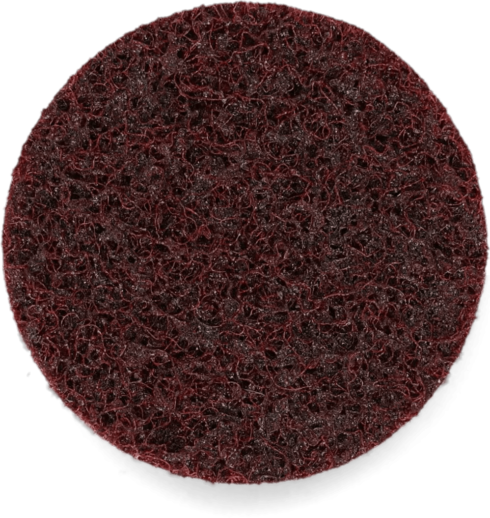 2" Medium Maroon Scotch-Brite Hook & Loop Aluminum Oxide Surface Conditioning Discs - 10 Pack